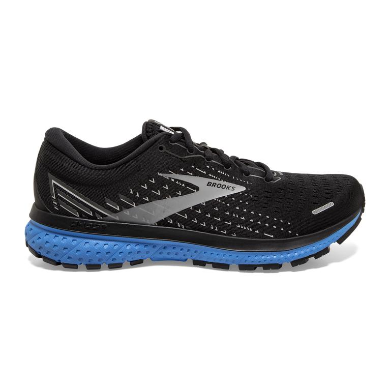 Brooks GHOST 13 Road Running Shoes Mens Online - Black/Grey/Blue (GRQ894035)